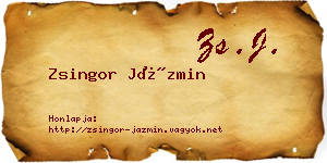 Zsingor Jázmin névjegykártya
